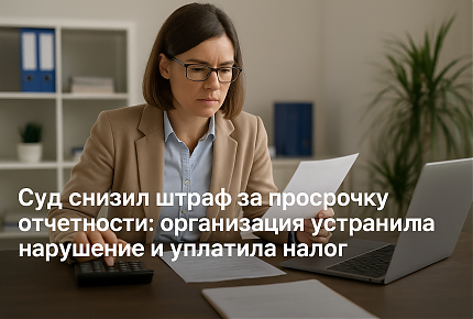 Суд снизил штраф за просрочку отчетности: организация устранила нарушение и уплатила налог