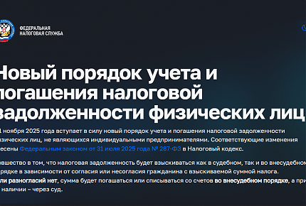 Новый порядок учета и погашения налоговой задолженности физических лиц